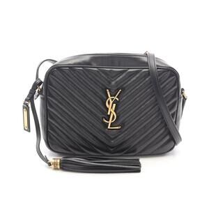 Saint Laurent LOU Monogram Shoulder Bag Leather Black